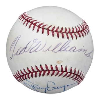 Ted Williams & Tony Gwynn Dual Signed ONL Coleman Baseball From Dick Enberg Collection (Letter of Provenance & JSA)